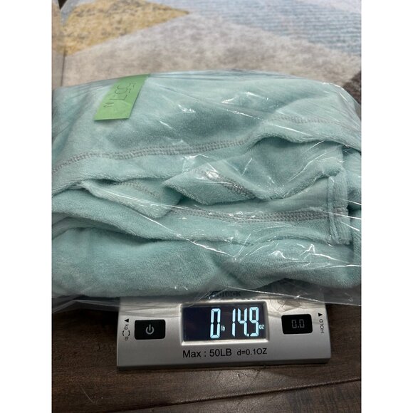 Silver Wear Light Blue Terrycloth Lounge Set Henley Top Elastic Waist Shorts - Picture 12 of 12